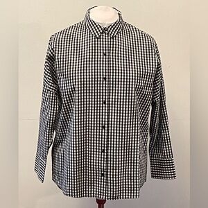 Violeta By Mango black/white gingham shirt